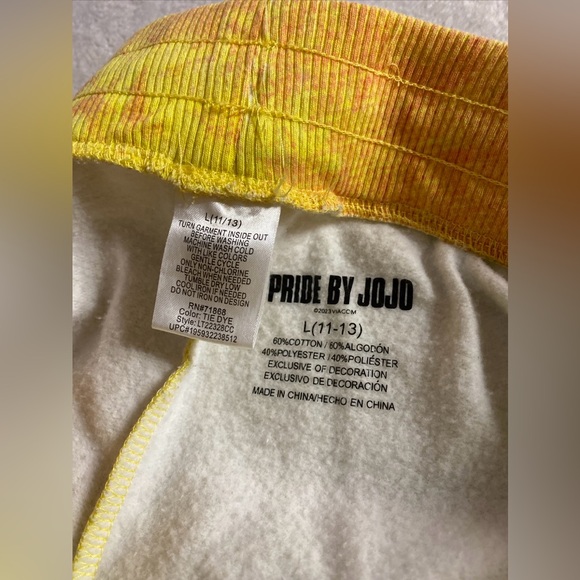 Pride By JoJo Women L Large 11-13 Fleece Shorts Heart Tie Dye Pockets Drawstring - Picture 7 of 11